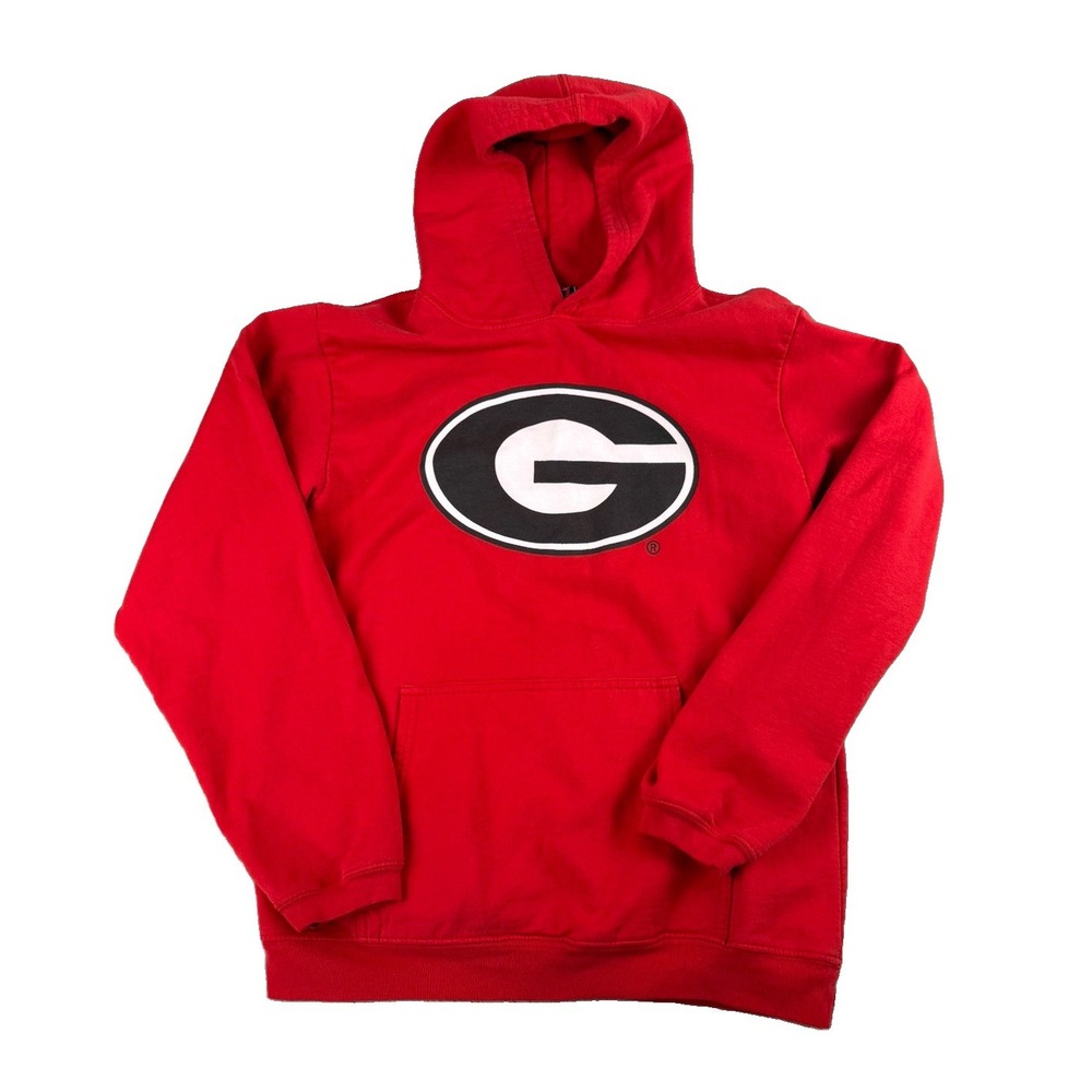 Georgia Bulldogs Hoodie Youth L Red UGA Logo Pullover Sweatshirt Football